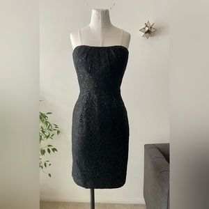 J.Crew Black lace strapless dress. Pre-owned size 12